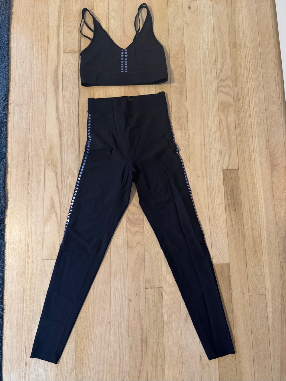 ultracor Black Leggings with Star Trim